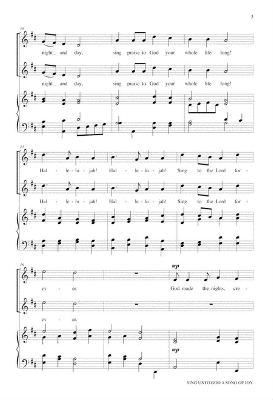 Sing unto God a Song of Joy Choir scores gallery preview page 3
