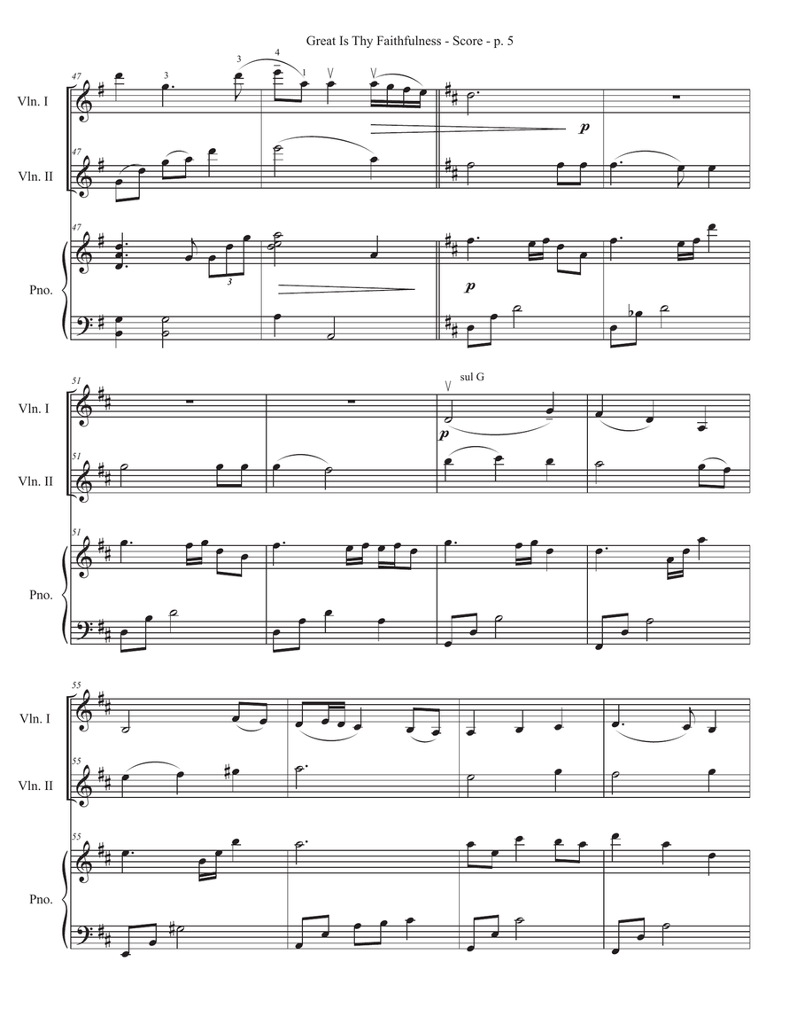 Great Is Thy Faithfulness - Violin Duet String Duet scores gallery preview page 5