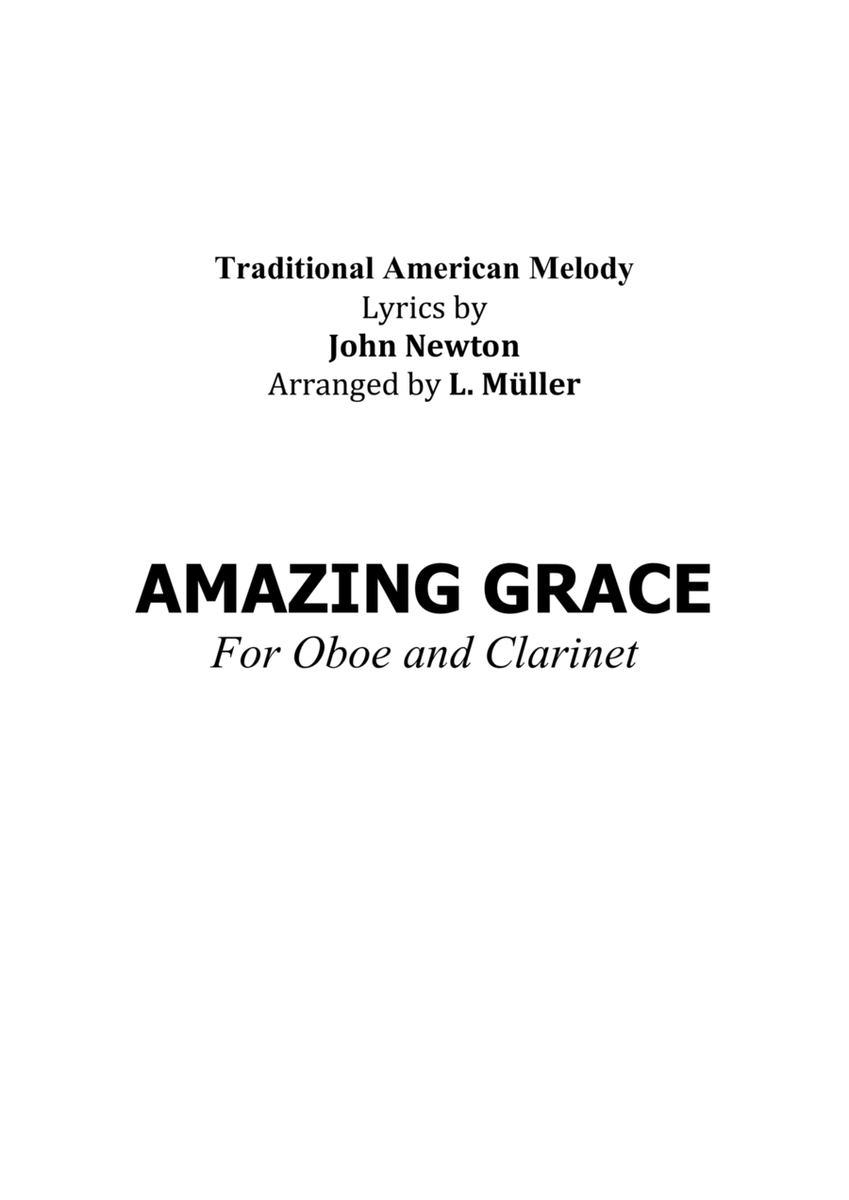 Amazing Grace - For Oboe and Clarinet - With Chords image number null