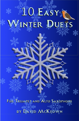 Book cover for 10 Easy Winter Duets for Trumpet and Alto Saxophone