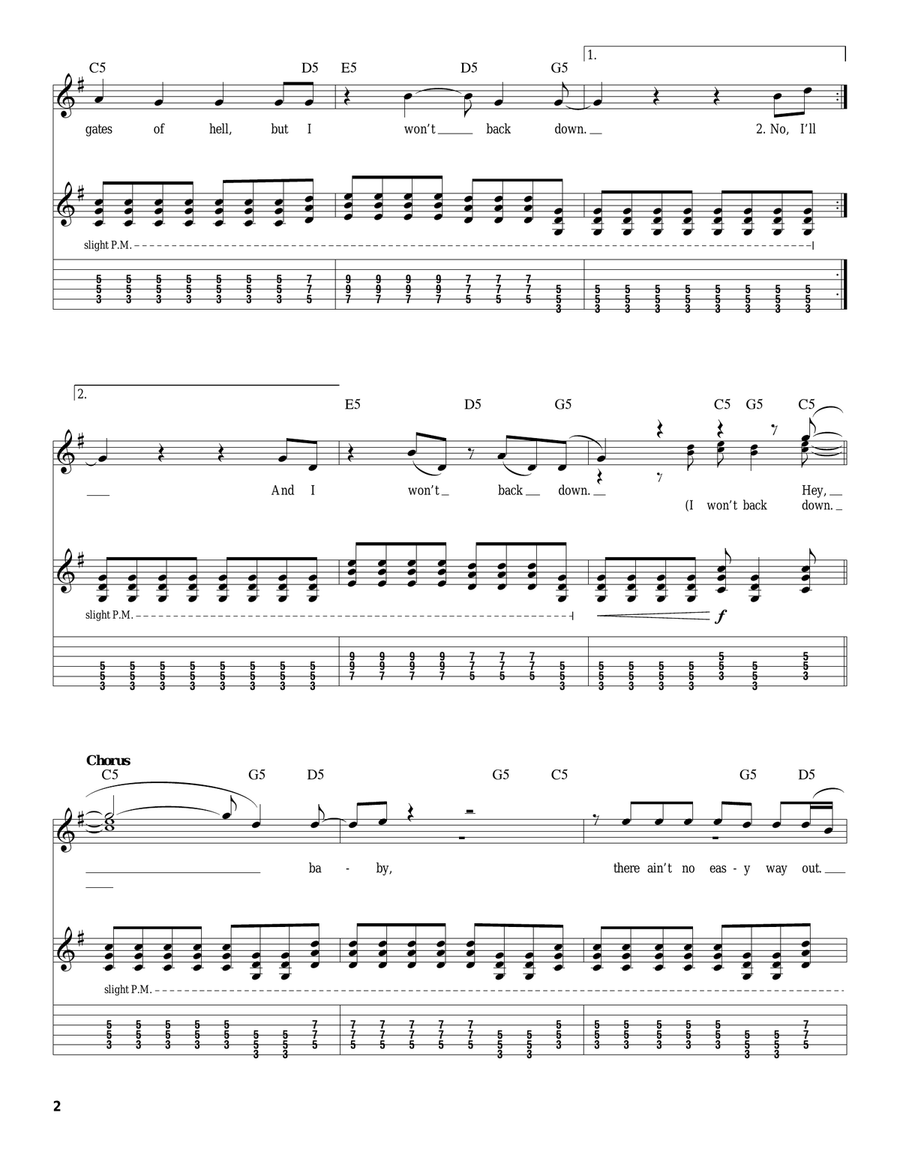 I Won't Back Down Acoustic Guitar scores gallery preview page 2