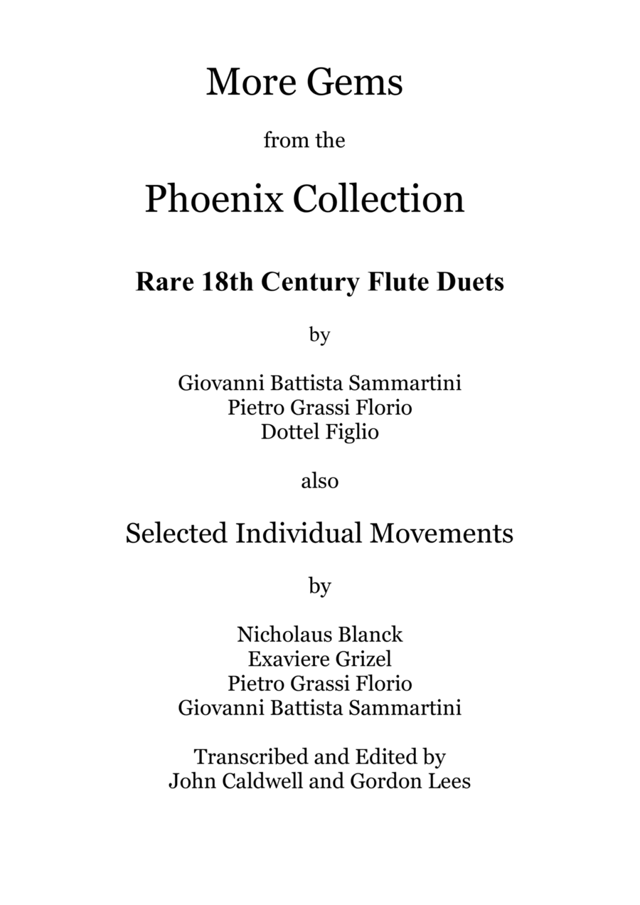 More Gems from the Phoenix Collection: Rare 18th Century Flute Duets Flute Duet scores gallery preview page 1