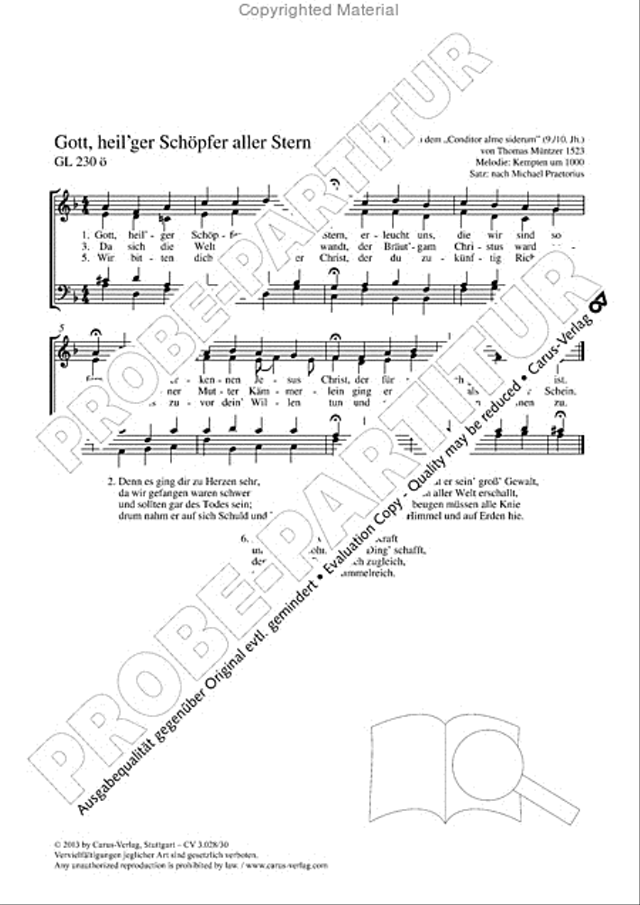 Gott, heil'ger Schopfer aller Stern 4-Part scores gallery preview page 2