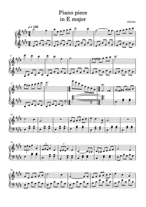 Piano piece in E major