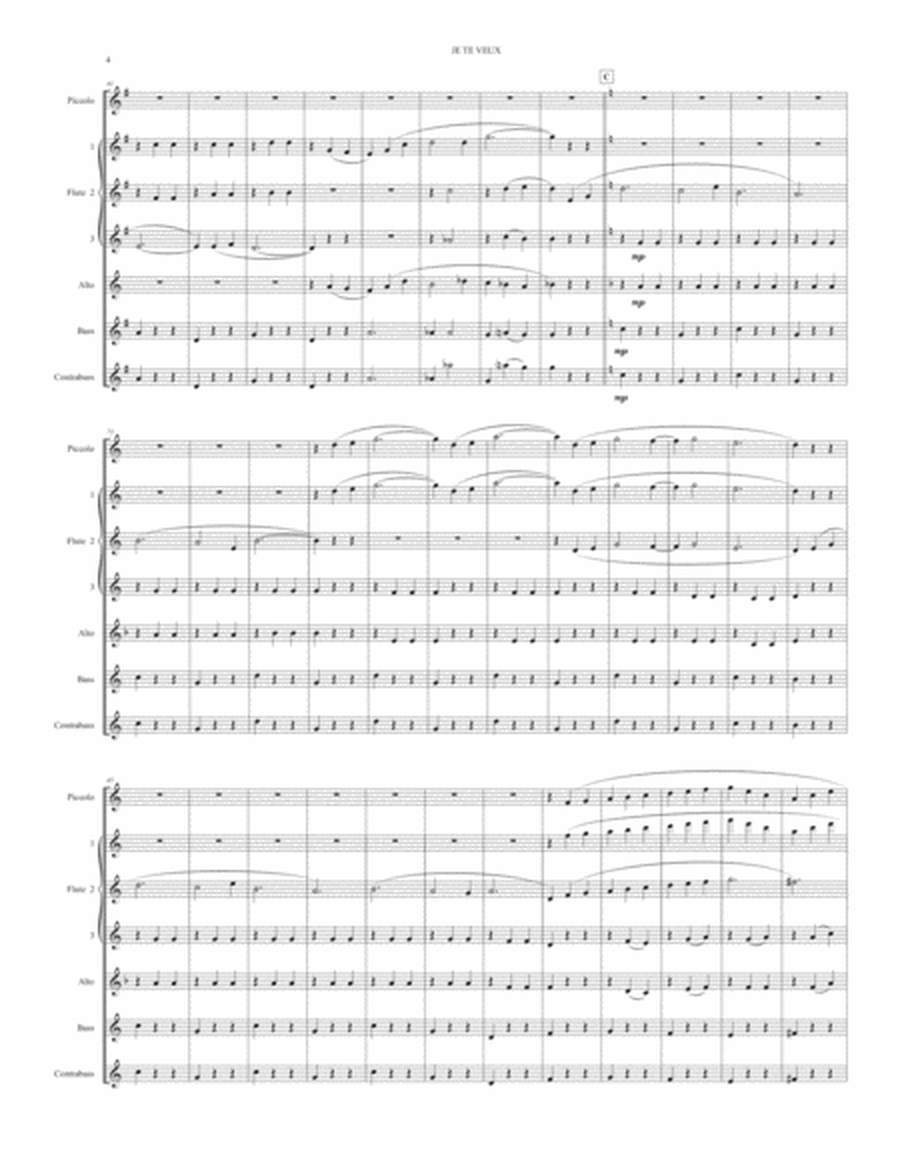 Je Te Veux (for flute choir) image number null