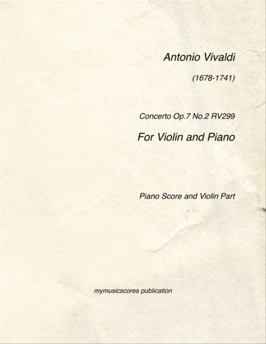 Violin Concerto Op.7 No.2 RV299 in G major Violin Solo scores gallery preview page 1