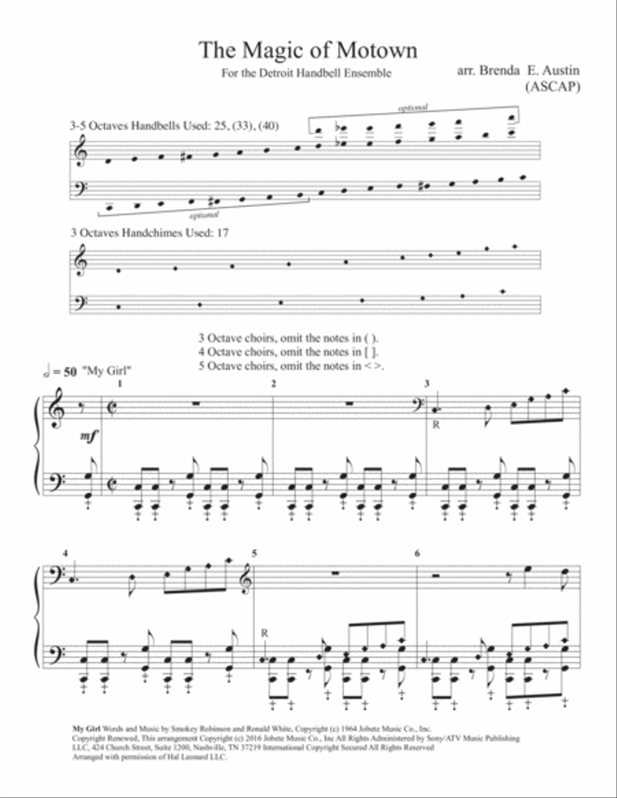 My Girl Small Ensemble scores gallery preview page 1