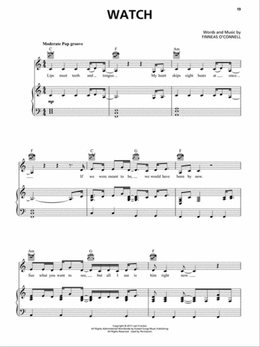 Billie Eilish – Don't Smile at Me Piano, Vocal, Guitar scores gallery preview page 5