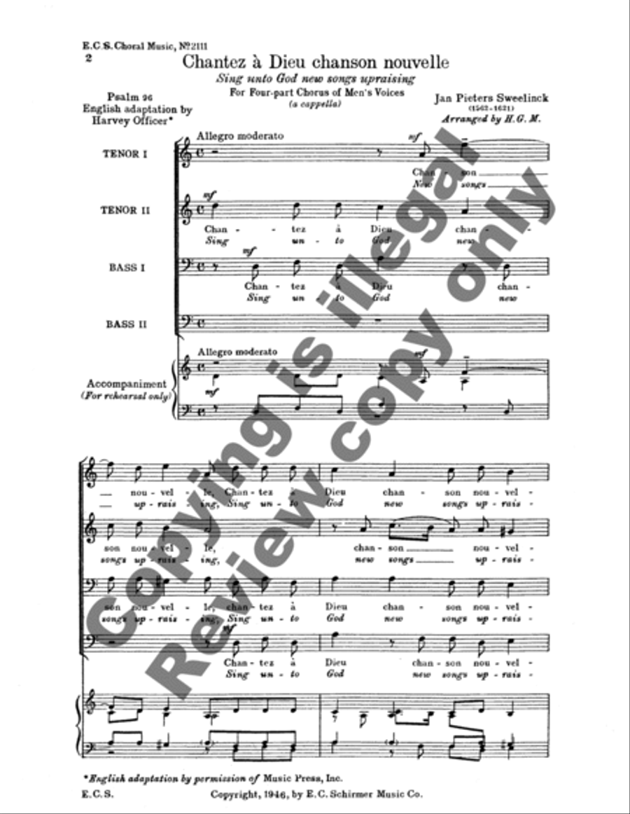 Chantez a Dieu (Sing unto God) TTBB scores gallery preview page 9
