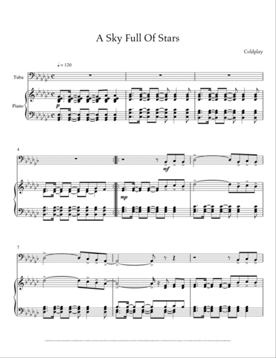 A Sky Full Of Stars Small Ensemble scores gallery preview page 2