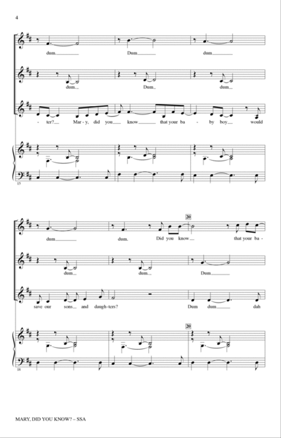 Mary, Did You Know? (arr. Roger Emerson) SSA scores gallery preview page 3