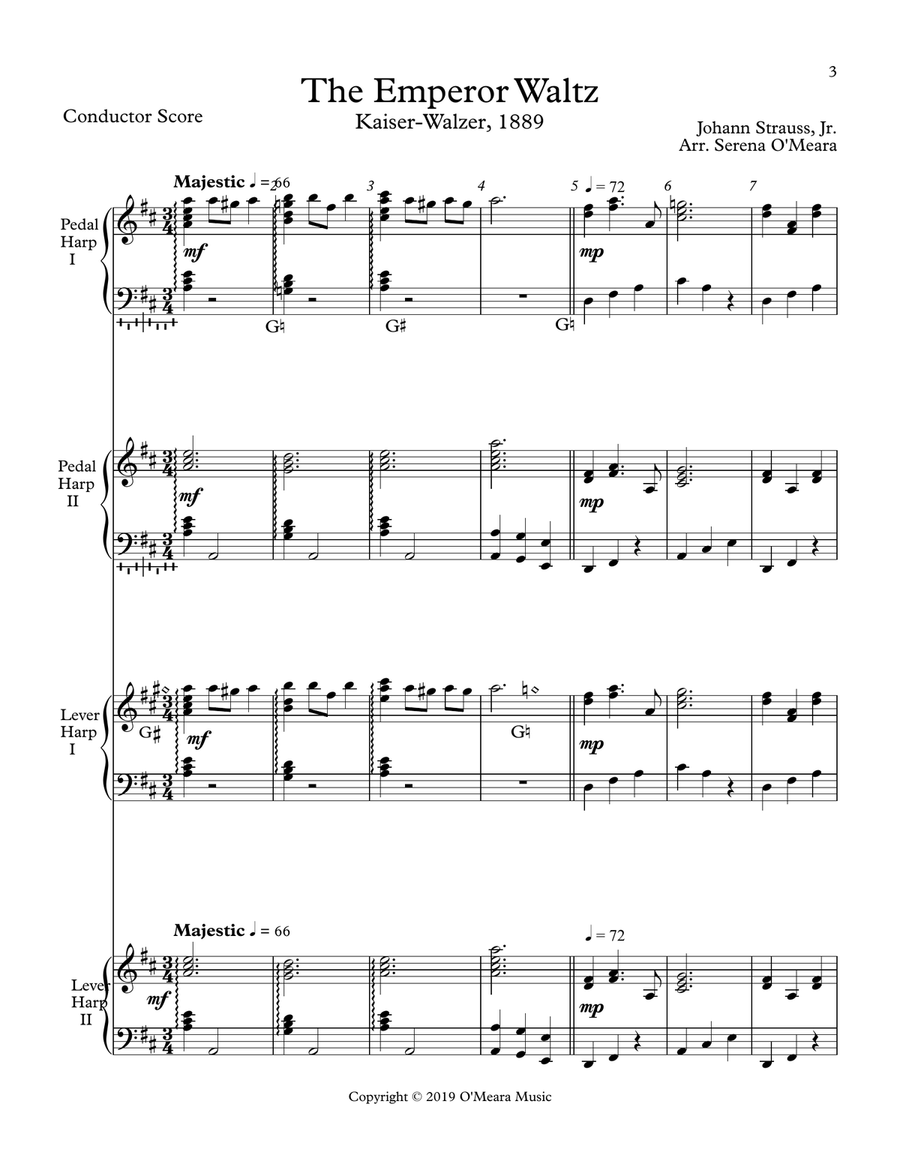 The Emperor Waltz, Harp Conductor Score Small Ensemble scores gallery preview page 3