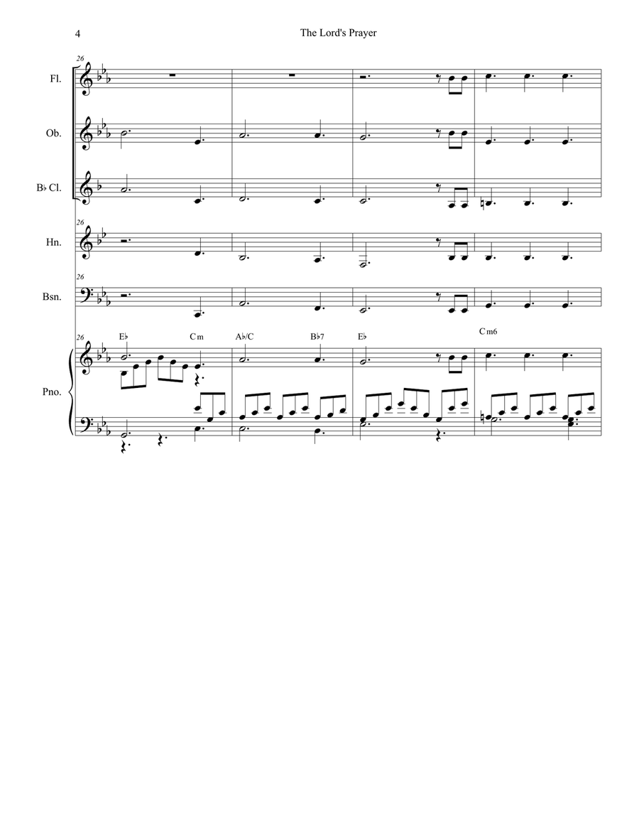 The Lord's Prayer The Lord's Prayer Woodwind Quintet scores gallery preview page 4