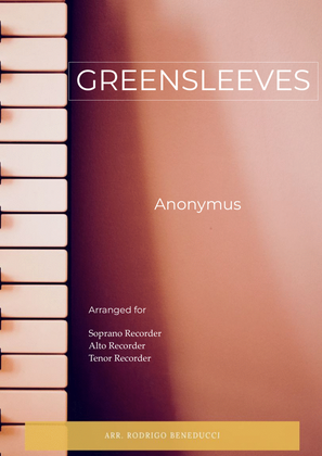 Book cover for GREENSLEEVES - ANONYMUS – SOPRANO, ALTO & TENOR RECORDER TRIO