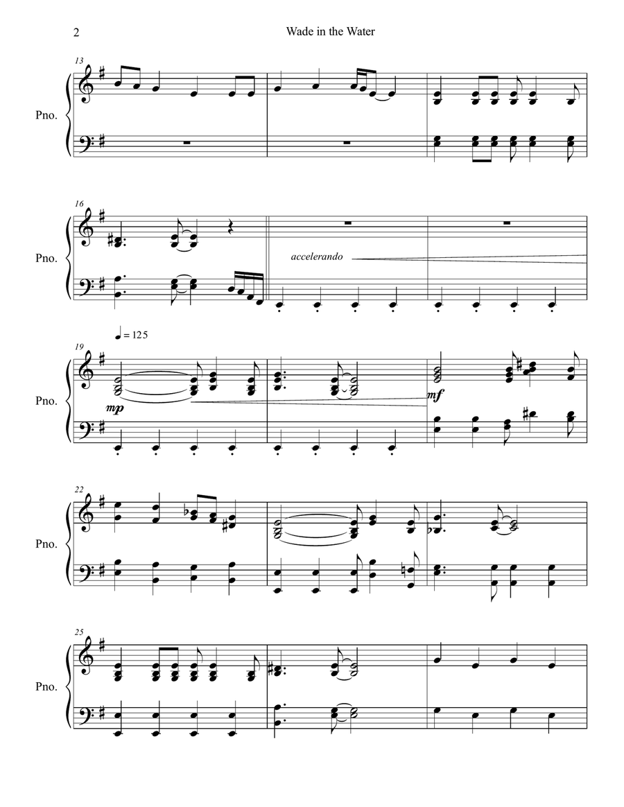 Wade in the Water Piano Solo scores gallery preview page 2
