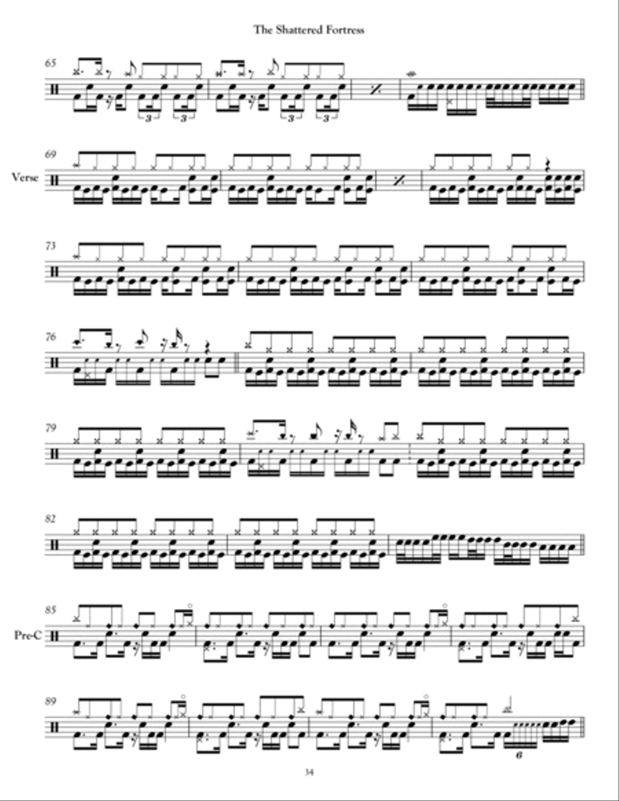 The Shattered Fortress The Shattered Fortress Drum Set scores gallery preview page 3