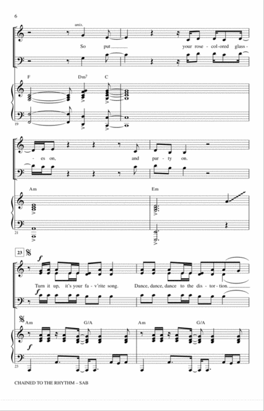 Chained To The Rhythm 3-Part scores gallery preview page 5