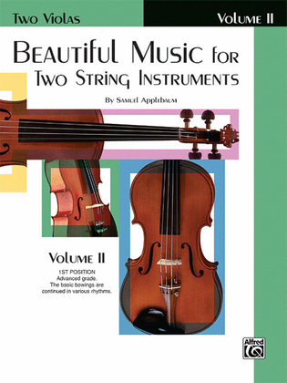 Book cover for Beautiful Music for Two String Instruments, Book 2