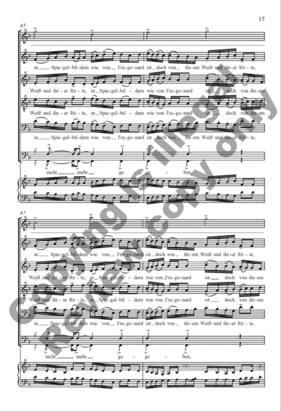 Rilke Songs: 3. Die Flamingos Divisi scores gallery preview page 33