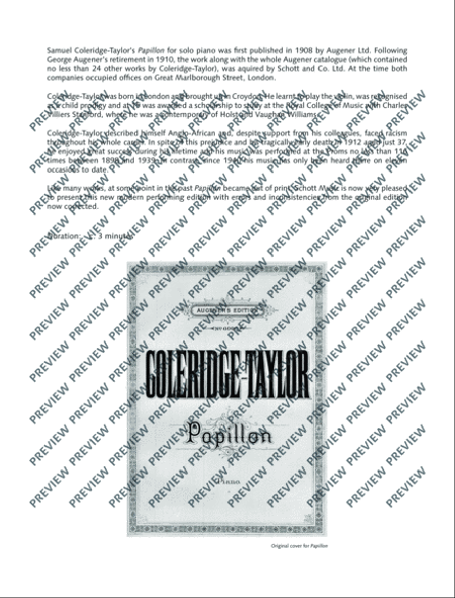 Papillon Piano Solo scores gallery preview page 3