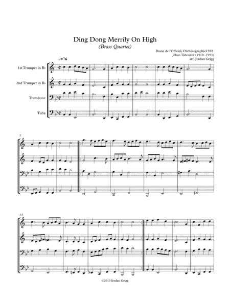 Ding Dong Merrily On High (Brass Quartet) image number null