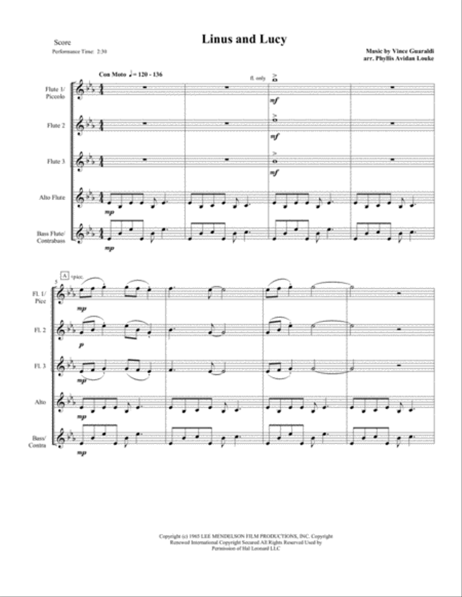 Linus And Lucy Woodwind Ensemble scores gallery preview page 4