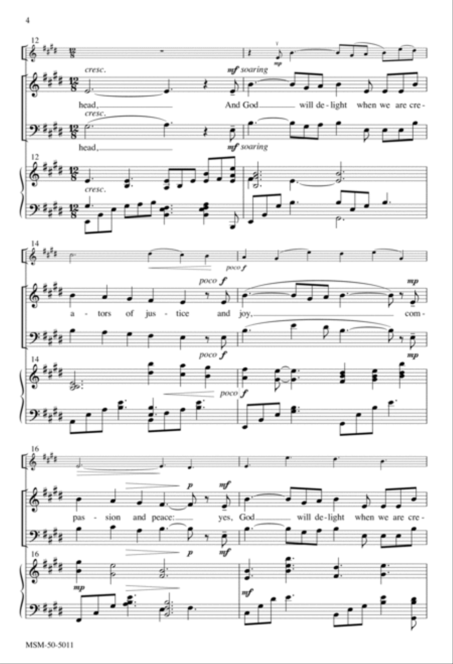 For Everyone Born 4-Part scores gallery preview page 4