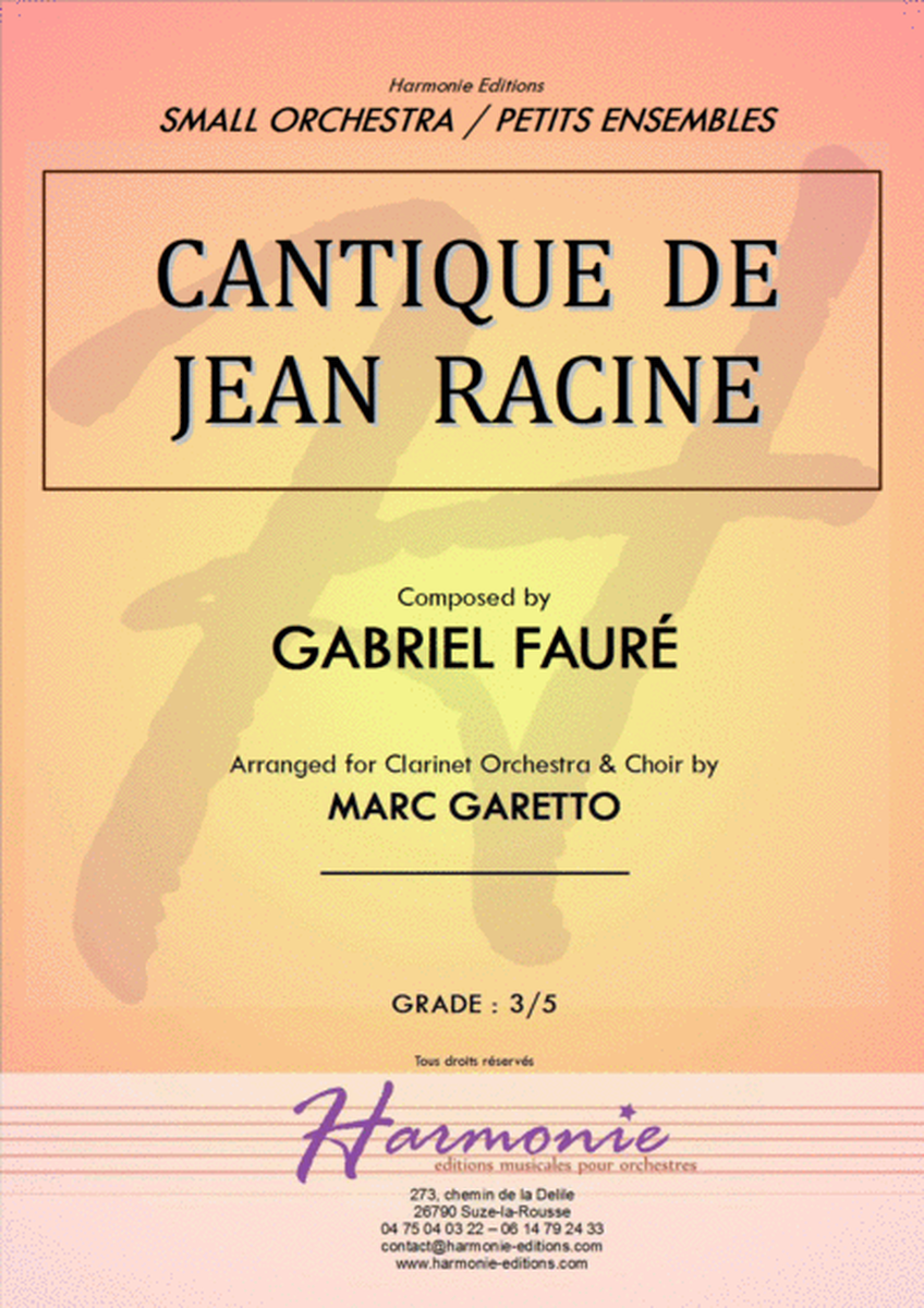 Cantique de Jean Racine - Gabriel FAURE - for Clarinet Ensemble image number null
