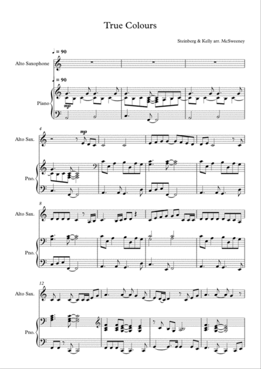 True Colors Alto Saxophone scores gallery preview page 2