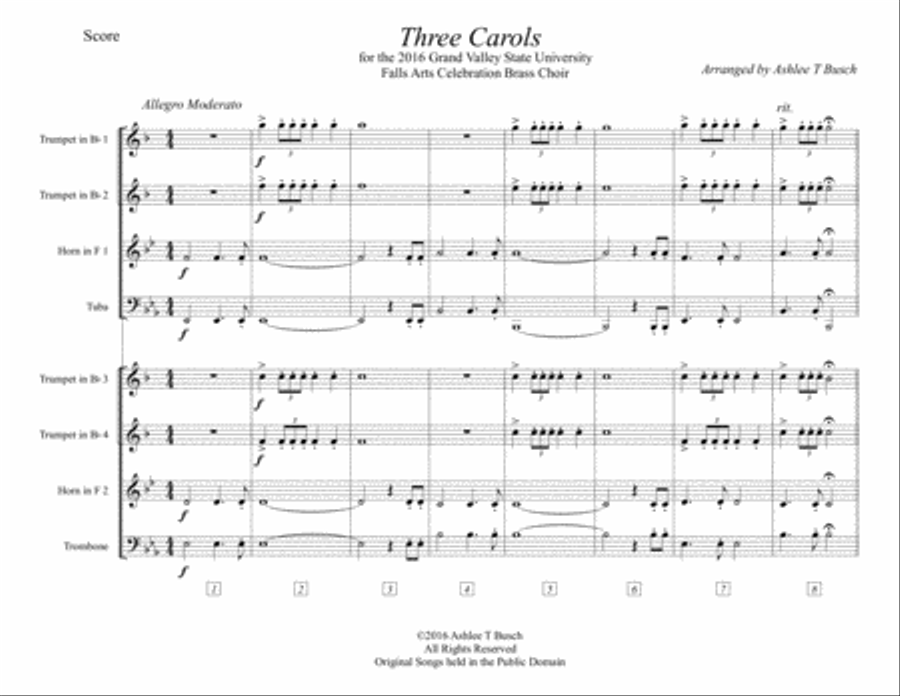 Three Carols Brass Ensemble scores gallery preview page 3