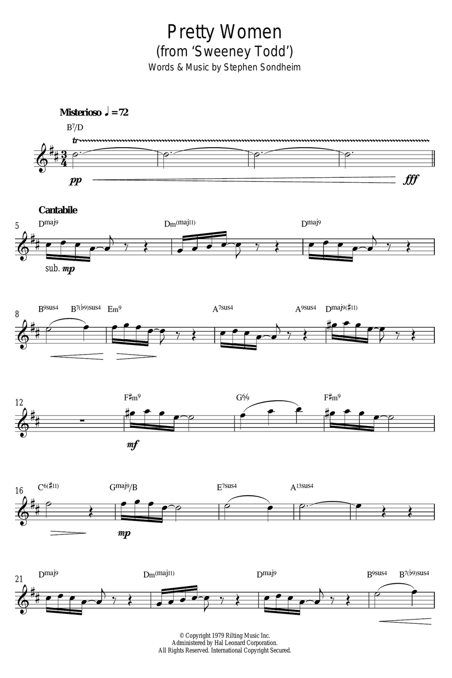 Pretty Women (from 'Sweeney Todd') Alto Saxophone scores gallery preview page 1