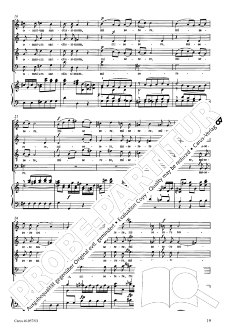 Litaniae de venerabili altaris Sacramento in Es 4-Part scores gallery preview page 20