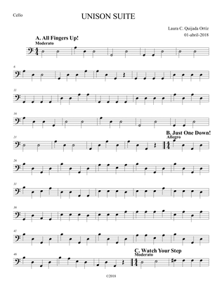 Unison Suite for beginning string orchestra. SCORE & PARTS.