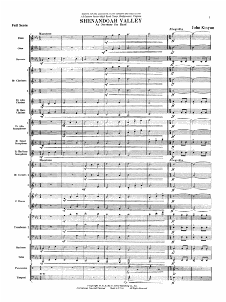 Shenandoah Valley: Score Shenandoah Valley: Score Concert Band scores gallery preview page 3