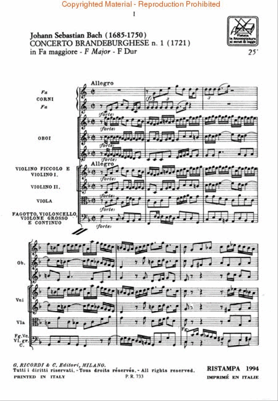 6 Brandenburg Concertos 6 Brandenburg Concertos Orchestra scores gallery preview page 3