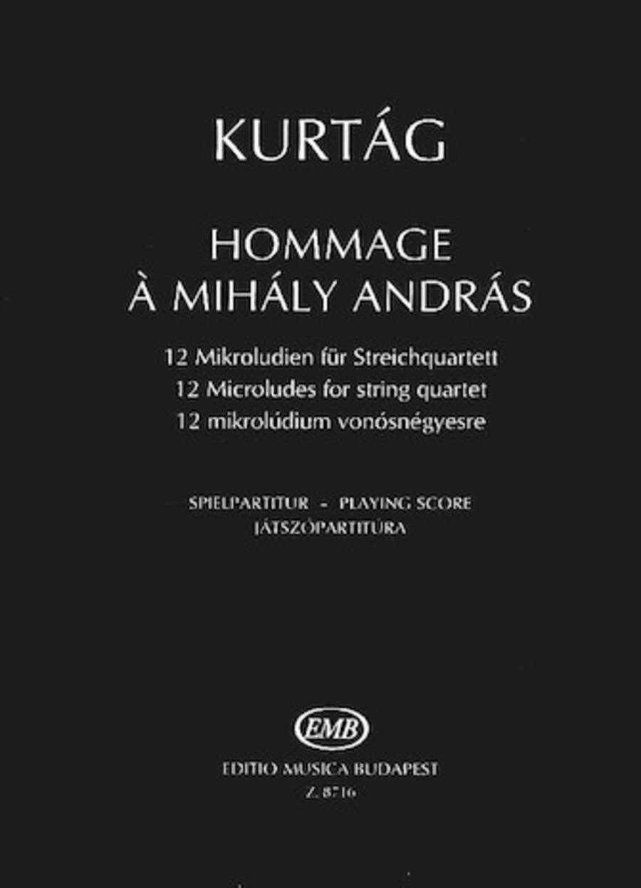 Hommage à Mihály András String Quartet scores gallery preview page 1