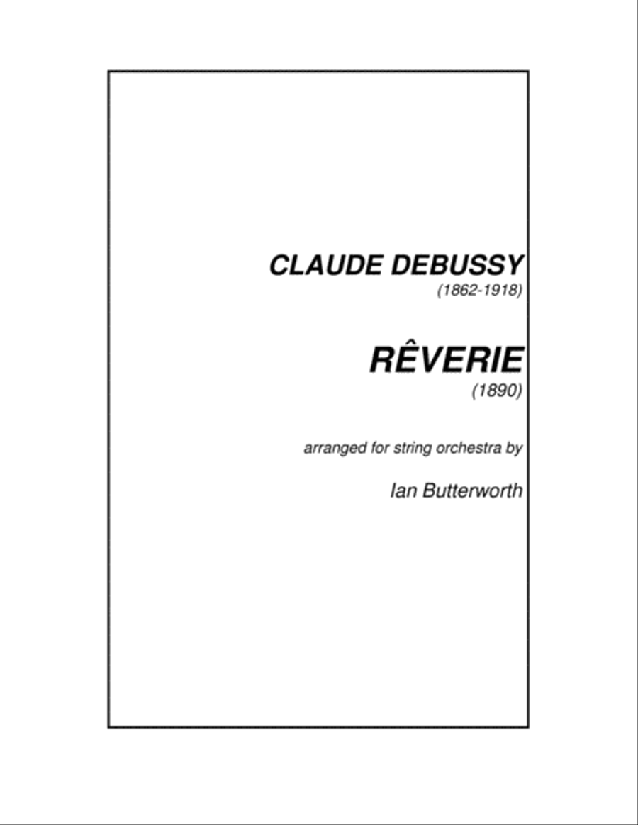 DEBUSSY Rêverie for string orchestra String Orchestra scores gallery preview page 1