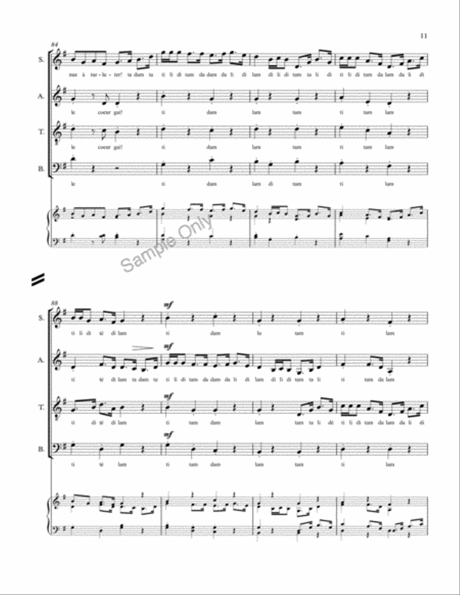 Ca Va Venir 4-Part scores gallery preview page 11