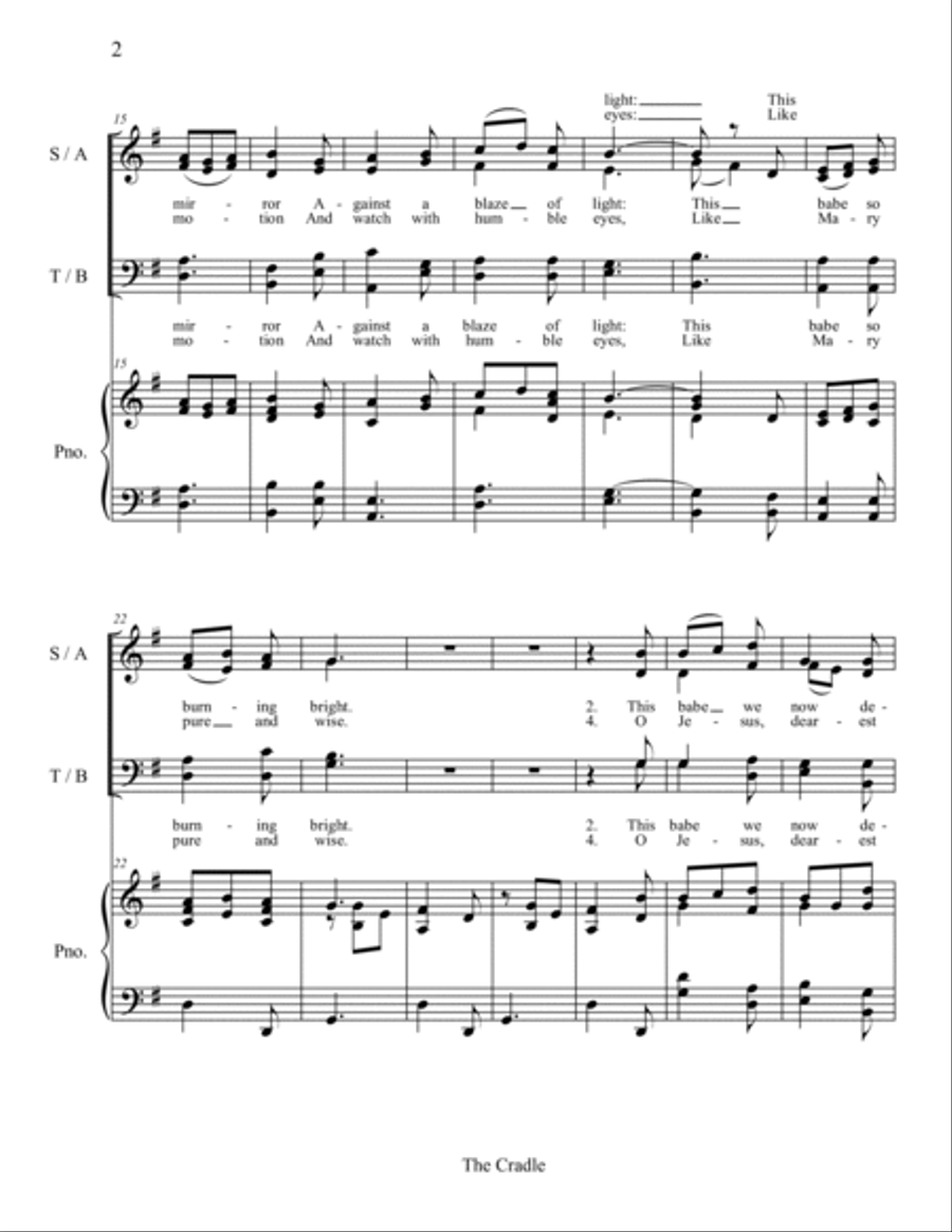 The Cradle (SATB) The Cradle (SATB) 4-Part scores gallery preview page 2