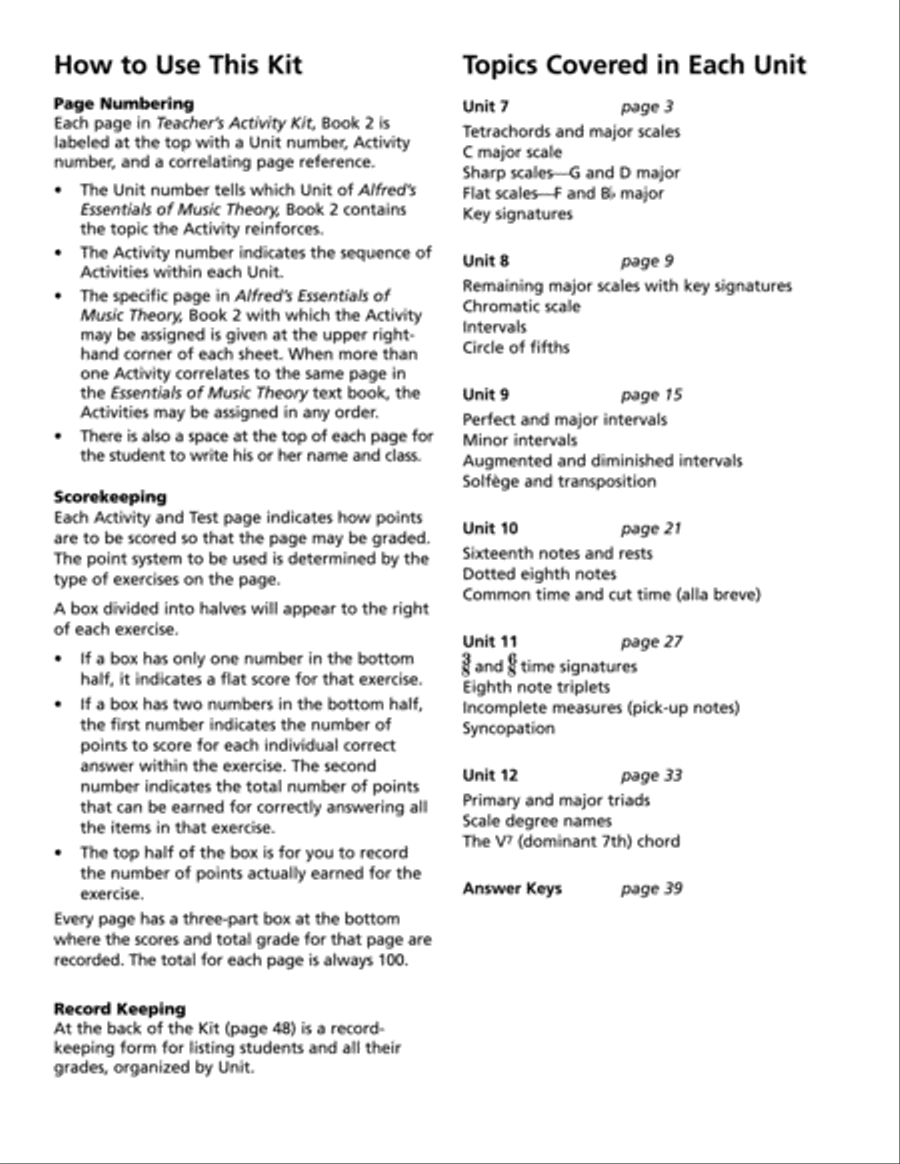 Alfred's Essentials of Music Theory, Book 2 Activity Books scores gallery preview page 3