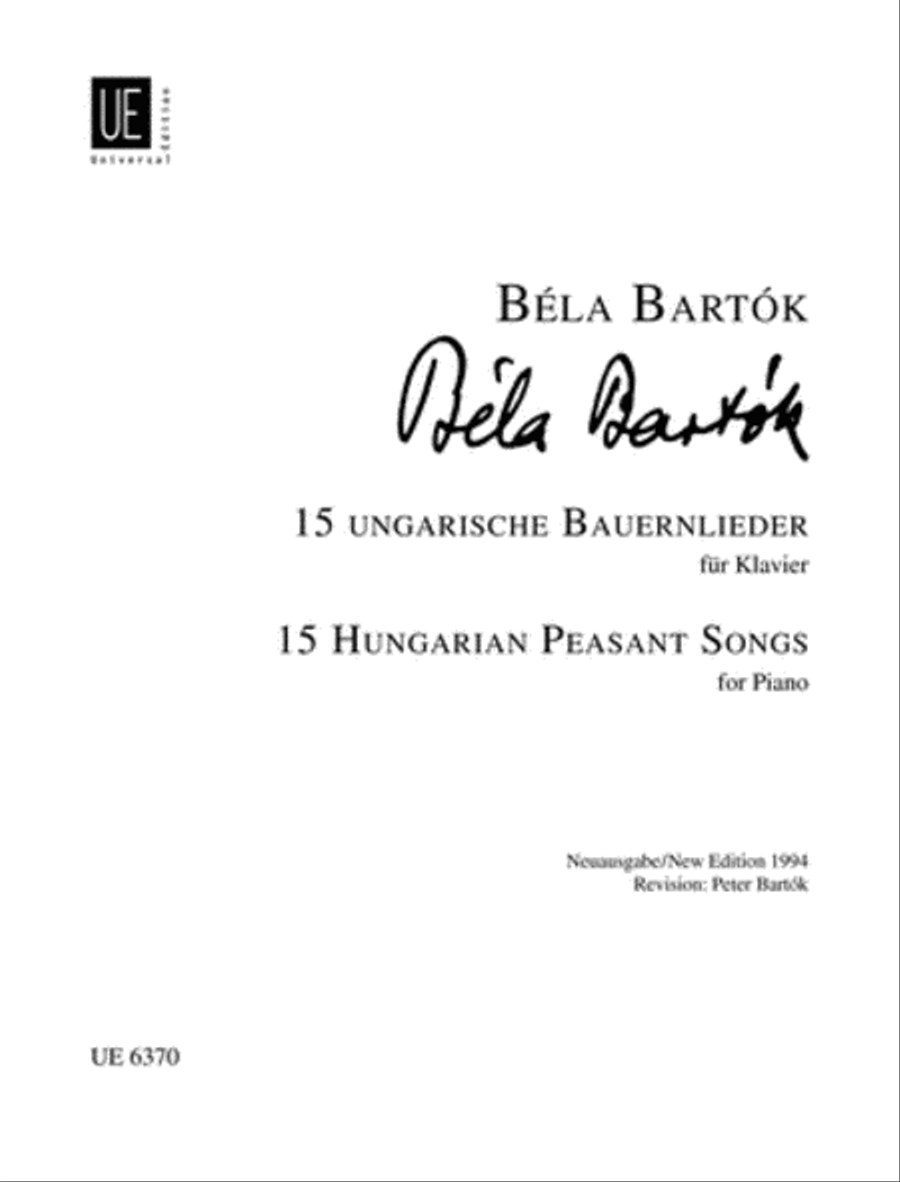 15 Hungarian Peasant Songs Piano Solo scores gallery preview page 1