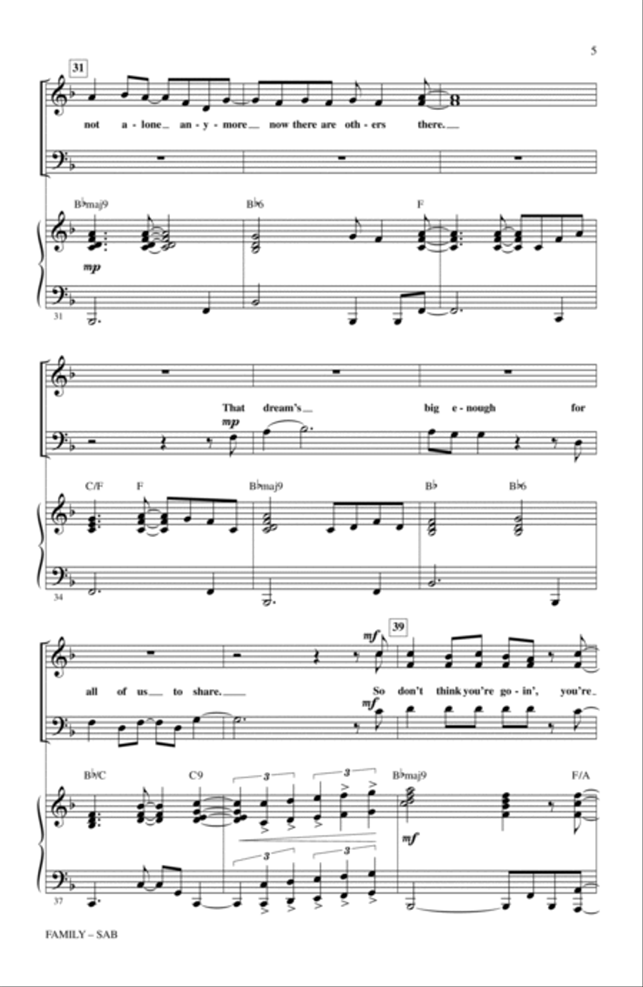 Family (from Dreamgirls) (arr. Mac Huff) 3-Part scores gallery preview page 4