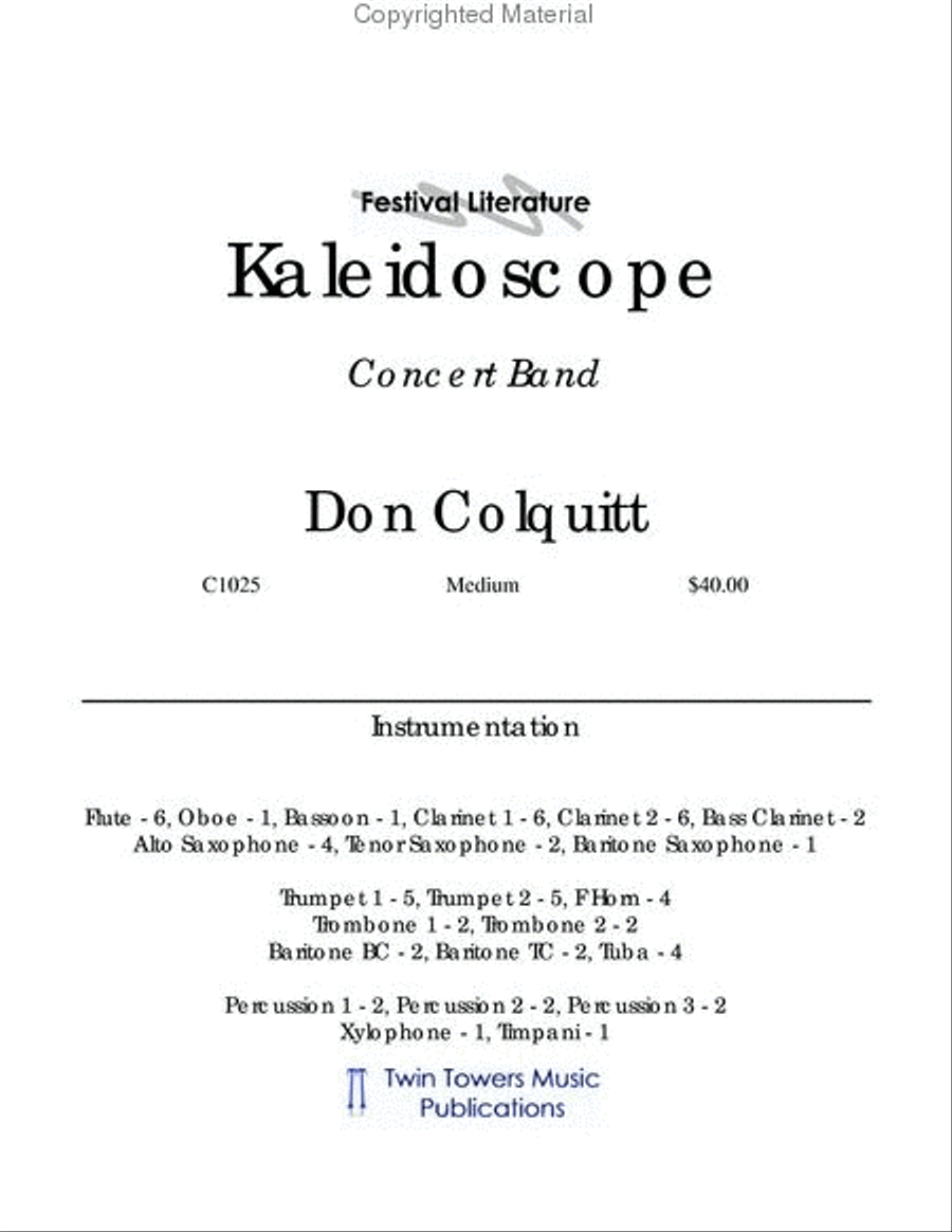 Kaleidoscope Concert Band scores gallery preview page 2