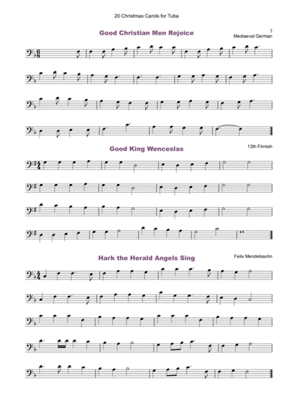 20 Favourite Christmas Carols for solo Tuba and Piano image number null