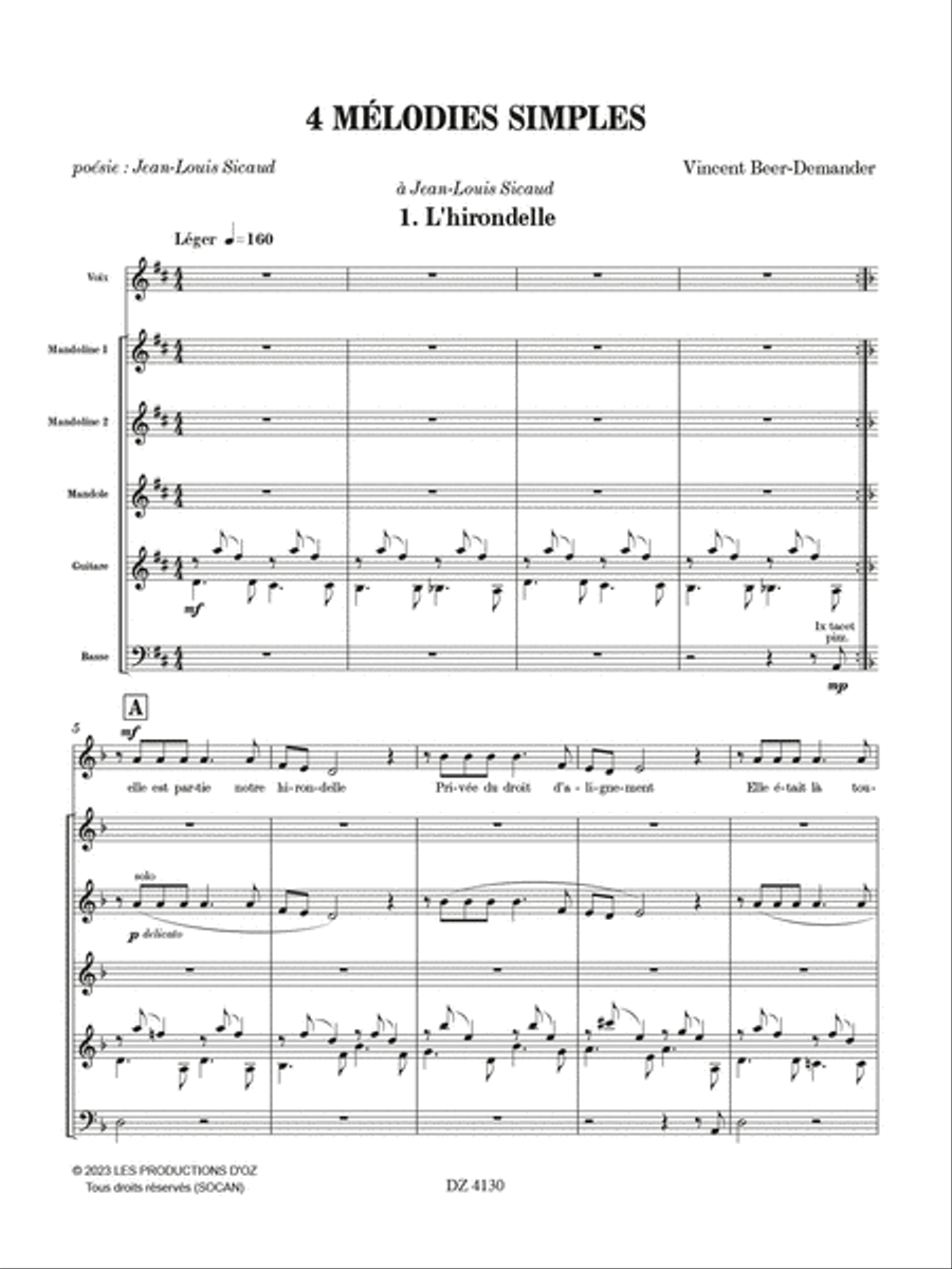 4 Mélodies simples Orchestra scores gallery preview page 2