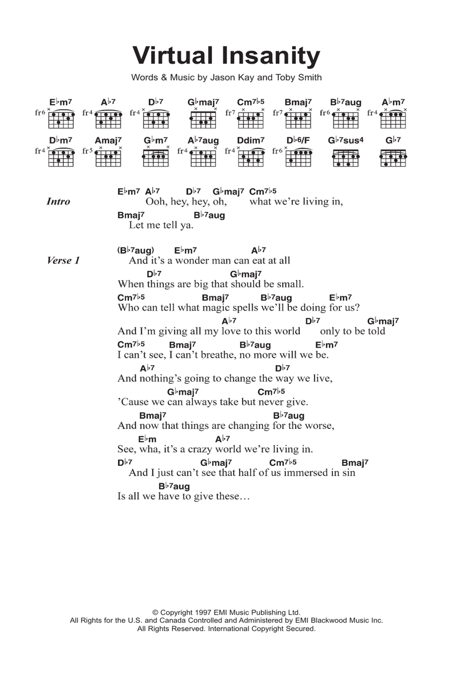 Virtual Insanity Electric Guitar scores gallery preview page 1
