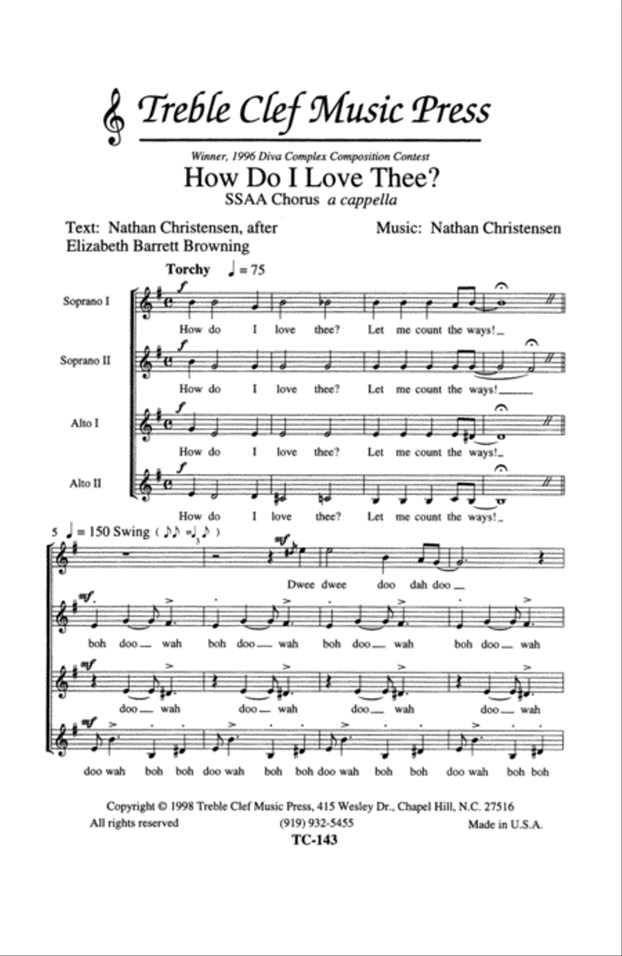 How Do I Love Thee? SSAA scores gallery preview page 1