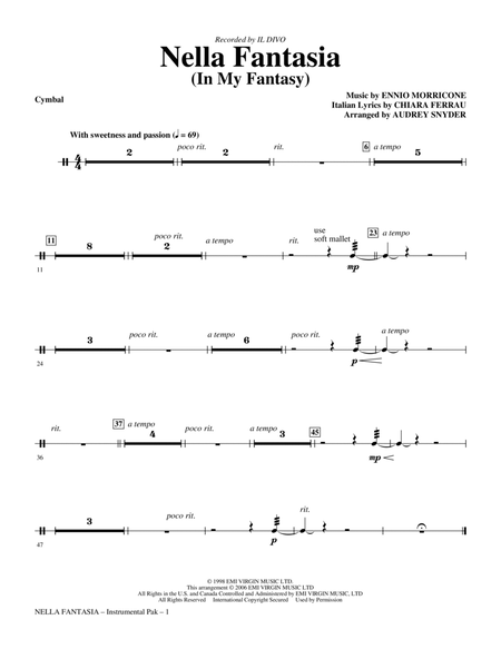 Nella Fantasia (In My Fantasy) (arr. Audrey Snyder) - Cymbals