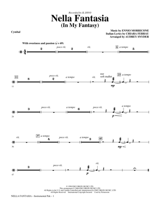 Nella Fantasia (In My Fantasy) (arr. Audrey Snyder) - Cymbals