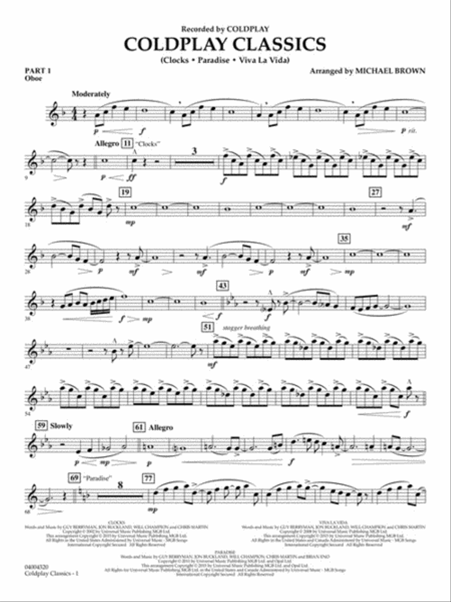 Coldplay Classics Concert Band scores gallery preview page 5